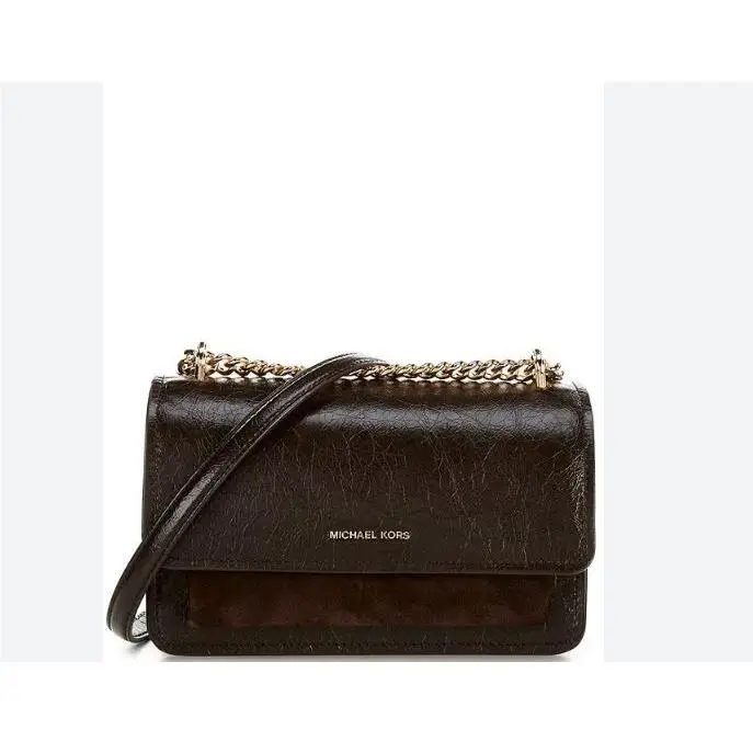 Michael Kors Claire Leather Chain Large Shoulder Bag - Chocolate Brown