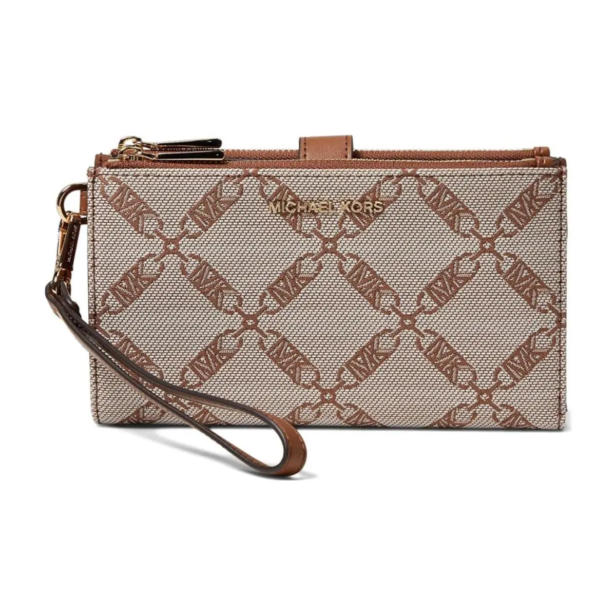 Michael Kors Jet Set Double Zip Wristlet Natural/luggage One Size 32S3GJ6W4J-969