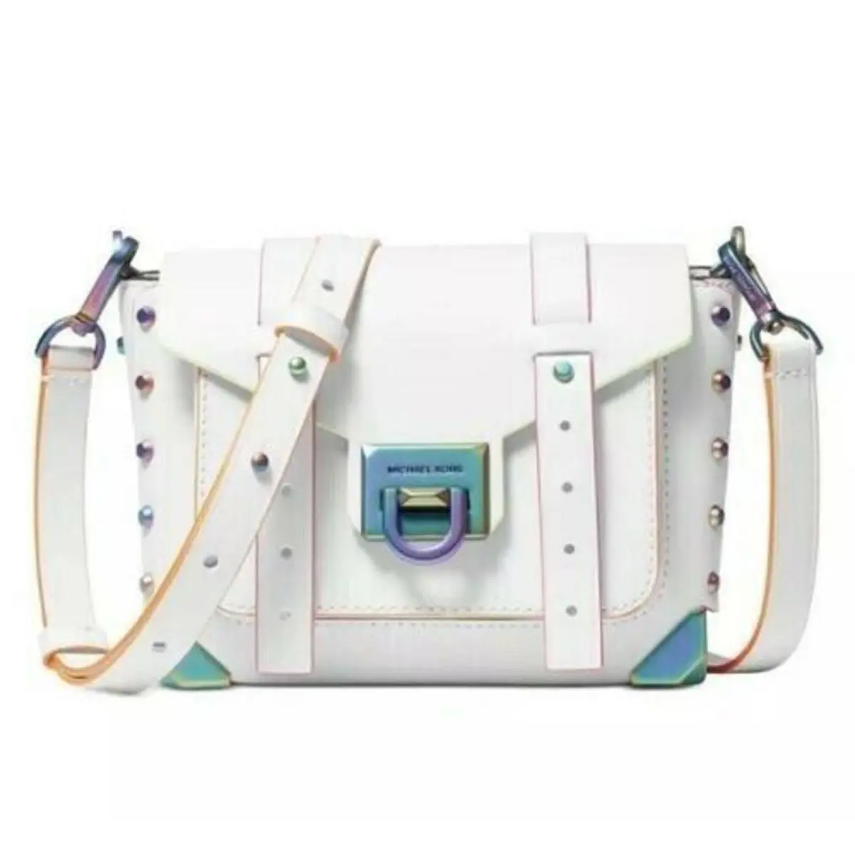 Holographic Optic White Messenger Bag “manhattan” by Michael Kors