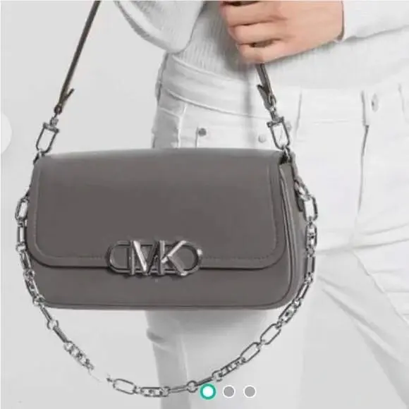 Kors Parker Convertible Pouchette Shoulder Bag Grey Silver by Michael Kors