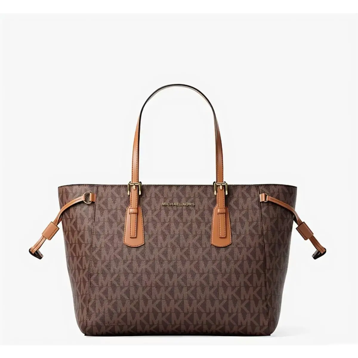 Voyager XS Signature Logo Convertible Crossbody Bag in Brown by Michael Kors