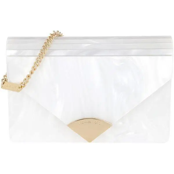 Michael Kors White Gold Envelope Clutch Bag