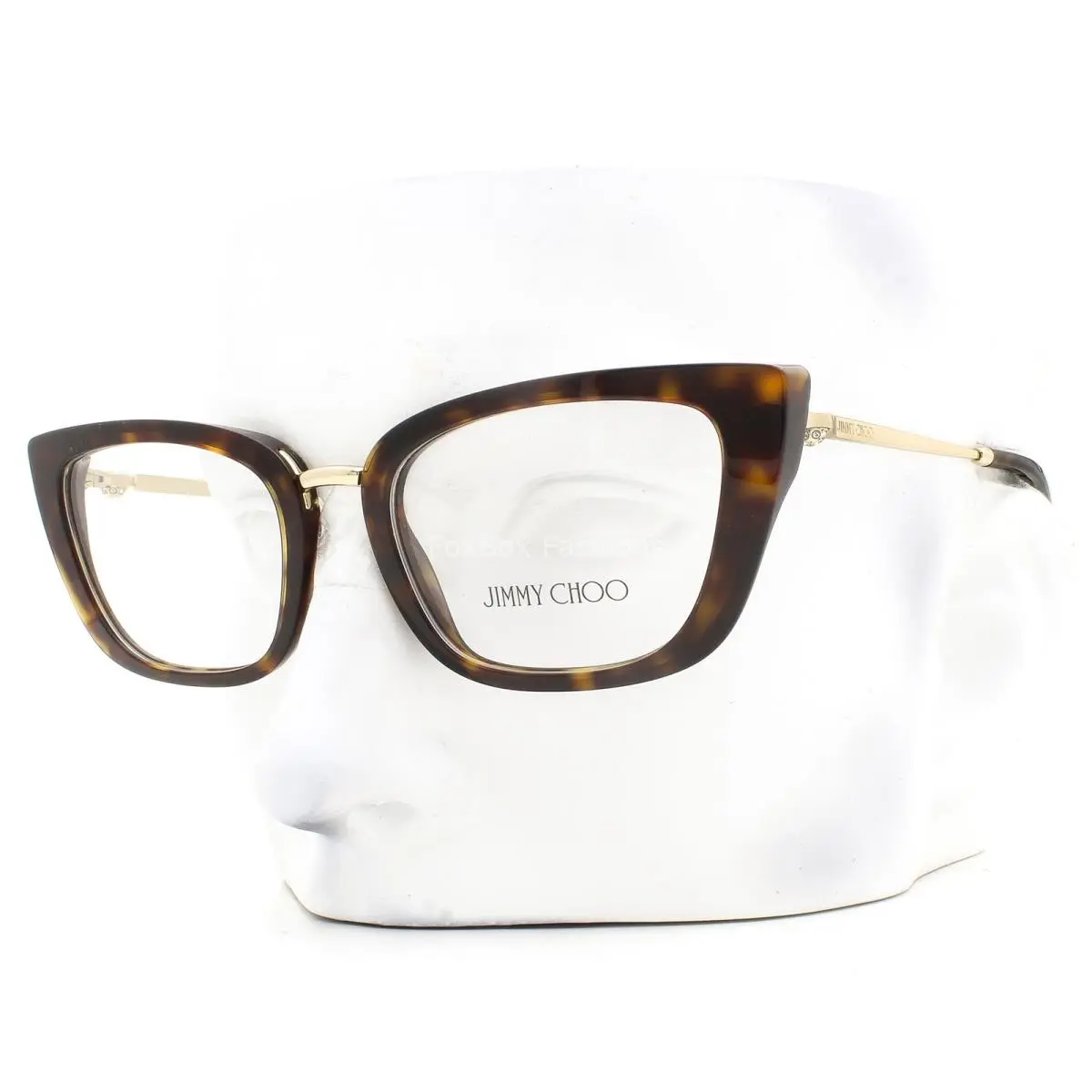 Glasses JC 3034HB 5002 Eyeglasses Brown Havana on Gold 52mm with Case by Jimmy Choo