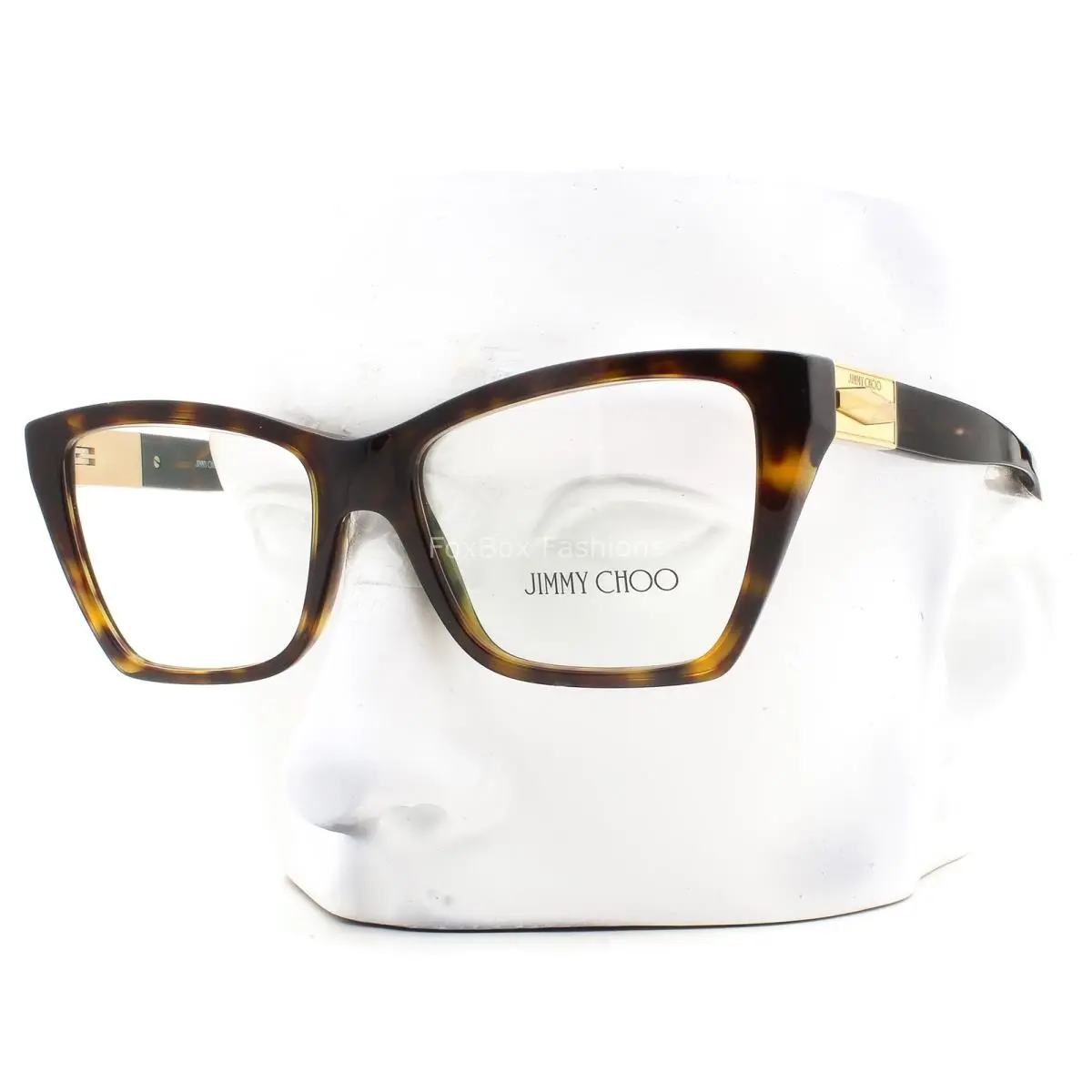 Eyeglasses JC 3028 5002 Glasses Brown Havana on Gold 52mm with Case by Jimmy Choo