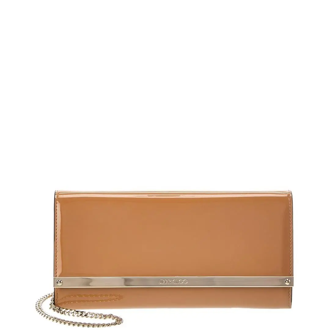 Milla Patent Wallet On Chain Women`s Brown by Jimmy Choo