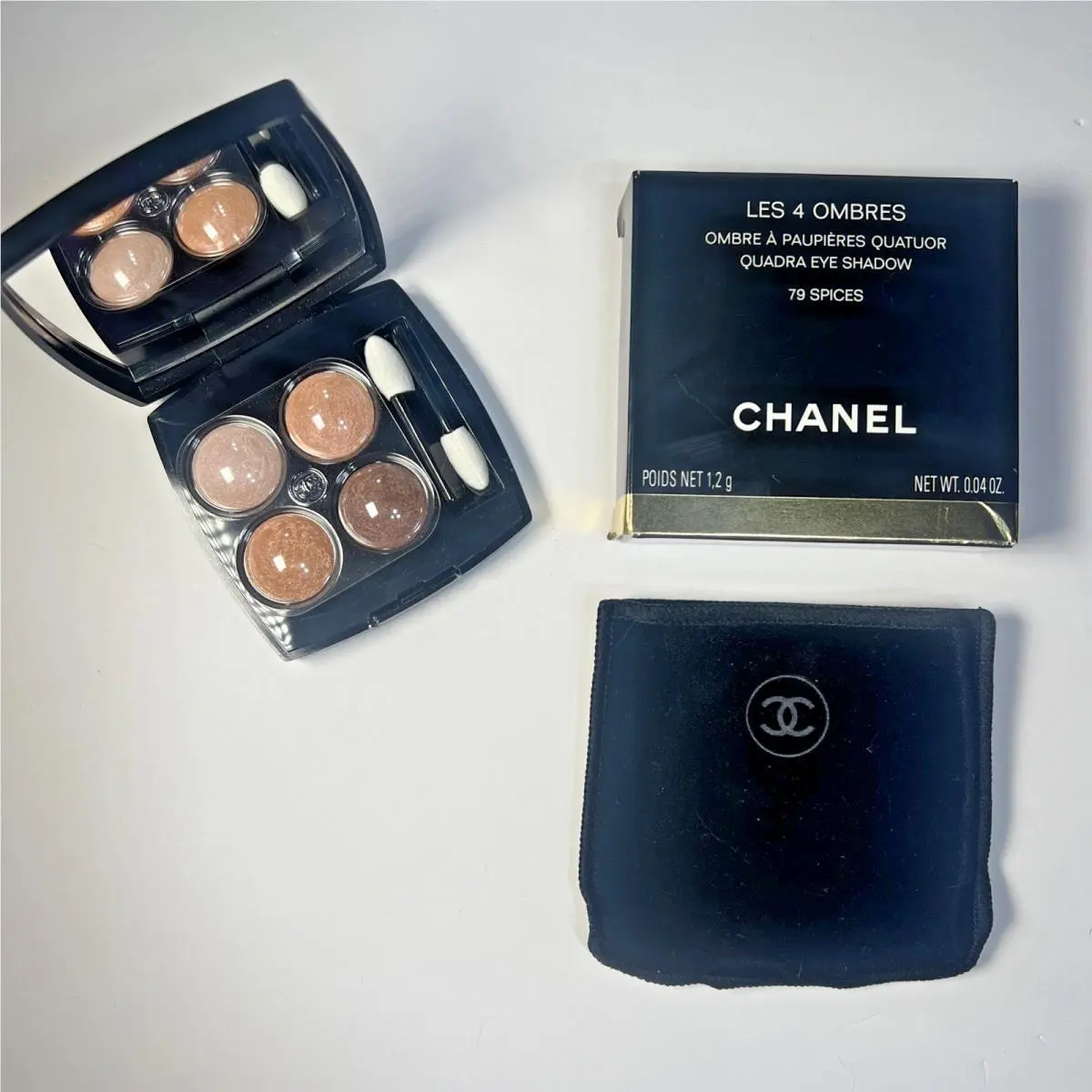 Chanel Les 4 Ombres Quad Eyeshadow 79 Spices Velvet Pouch Full Size Gift