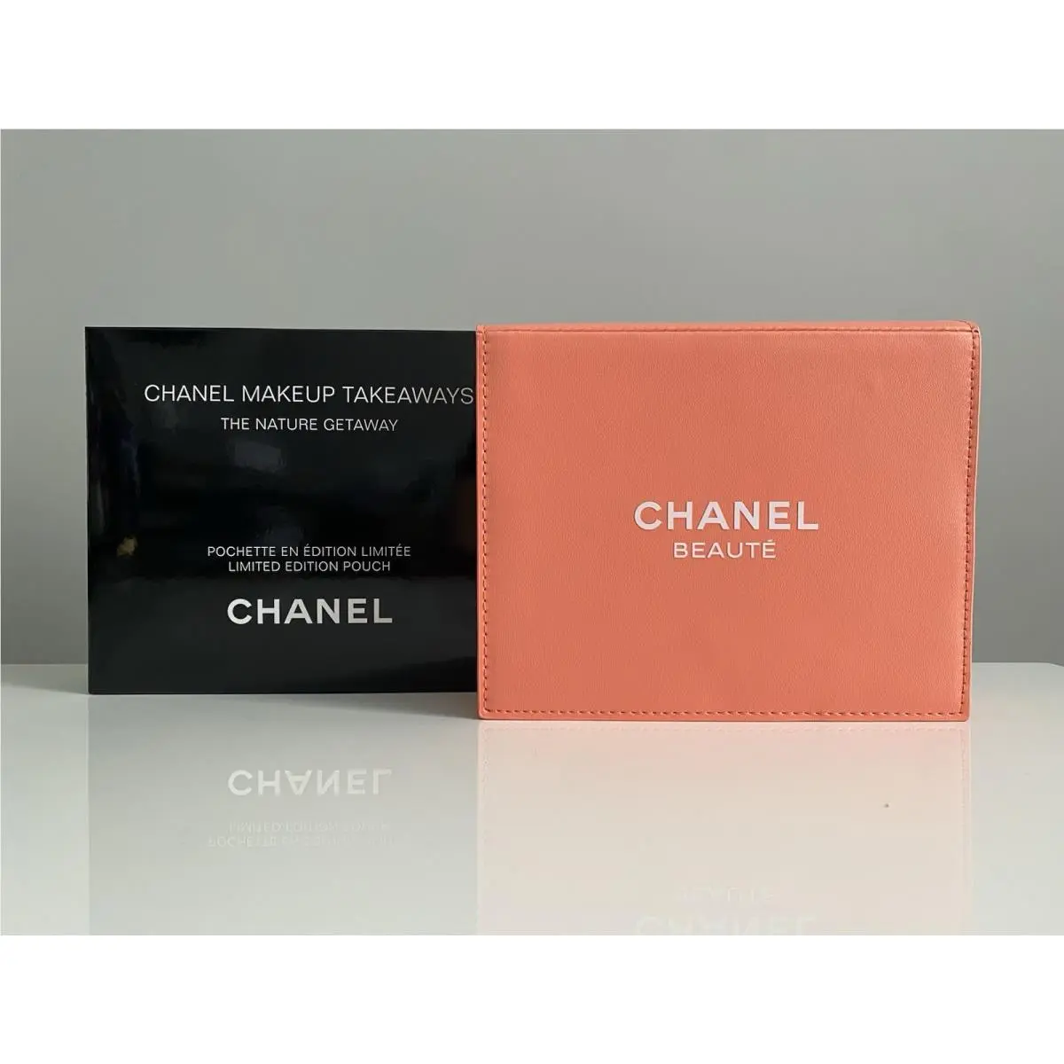 Makeup Takeaways Nature Getaway Limited Edit Pink Orange Pouch Clutch Bag by Chanel