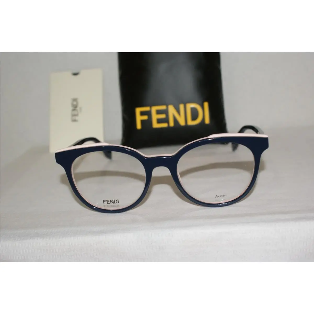 Eyeglasses 0249 Blue/peach Pjp 50-19 W Case by Fendi