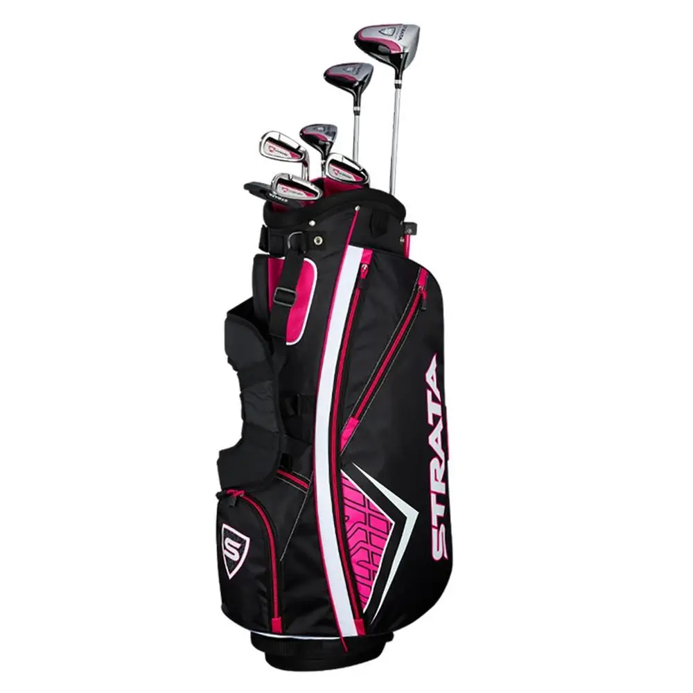 Left Handed Lady Callaway Golf Strata Complete 11 Piece Set Black/pink