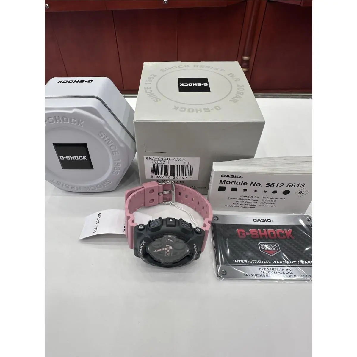 G Shock  Watch GMA-S140-4ACR Rare Color Box and Papers by Casio