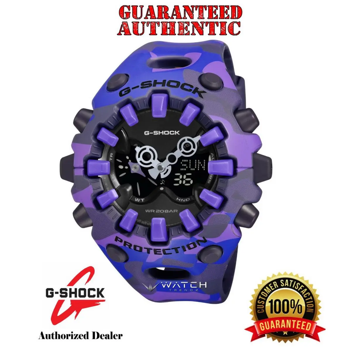 G-shock GAV01CMG-6A G-shock Toughness Camouflage Purple Black Dial Watch by Casio