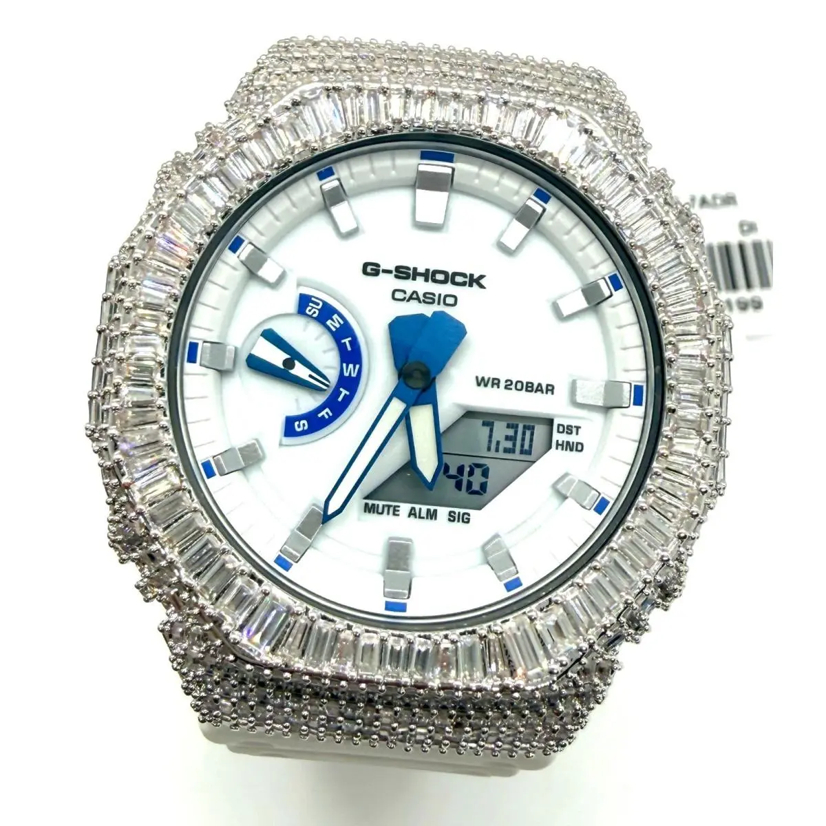 G-shock GA-2100 Moissanite Bezel Iced Out Watch Custom Luxury Mod by Casio