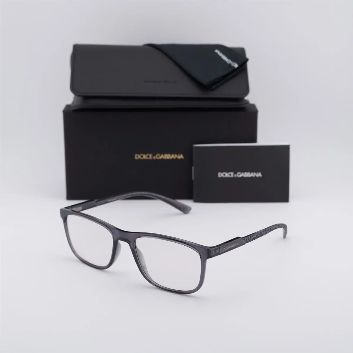 Dolce Gabbana DG5062 504 Transparent Grey 55mm Eyeglasses by Dolce & Gabbana