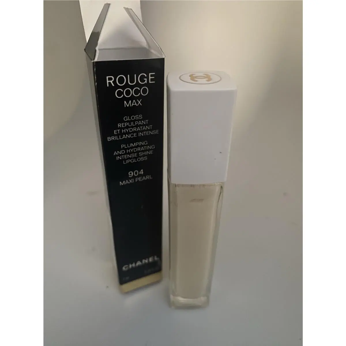 Chanel Rouge Coco Max Plumping Hydrating Intense Shine Lipgloss -904 Maxi Pearl