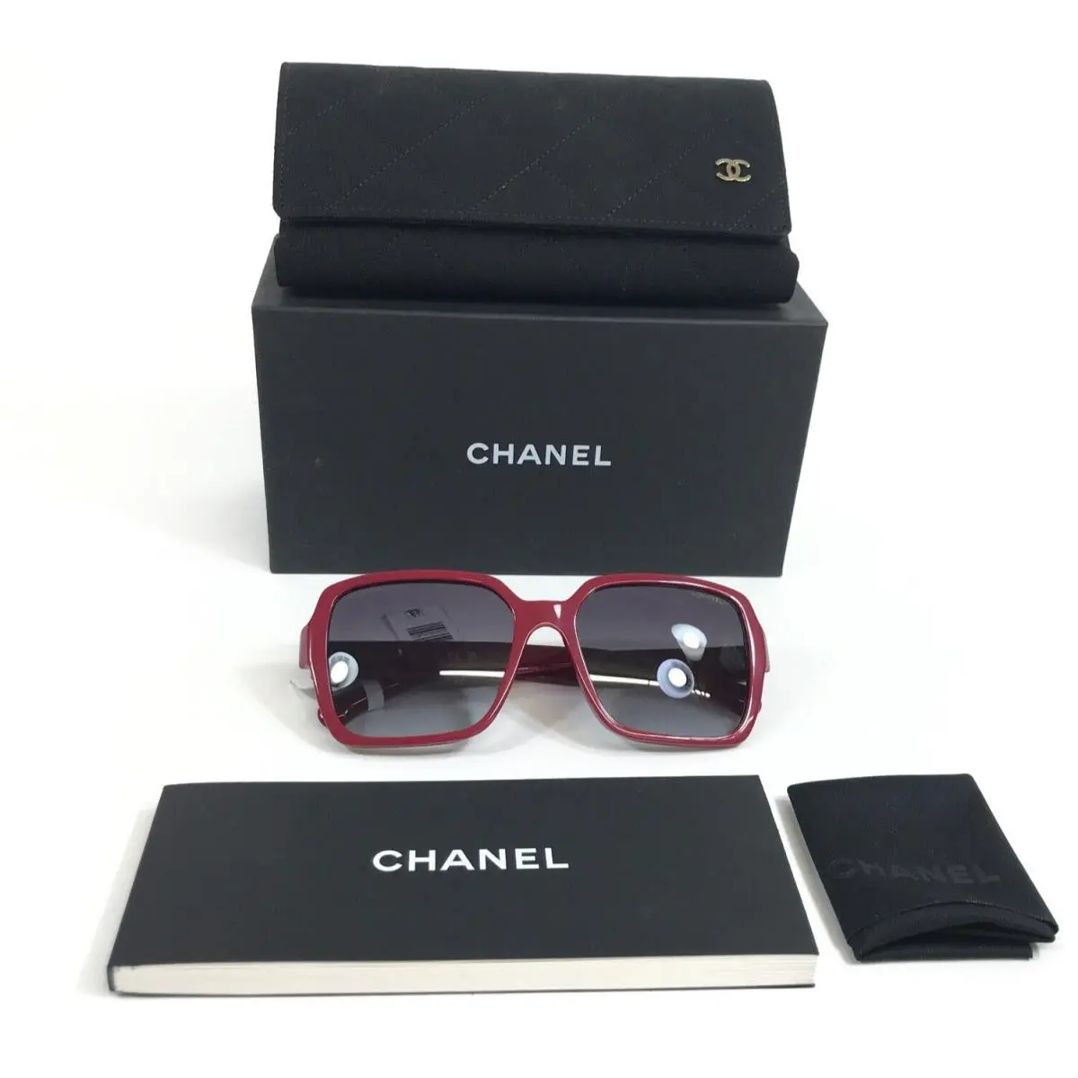 Sunglasses 5408-A c.1769/S6 Bordeaux Red Asian Fit Frames w/ Gray Lenses by Chanel