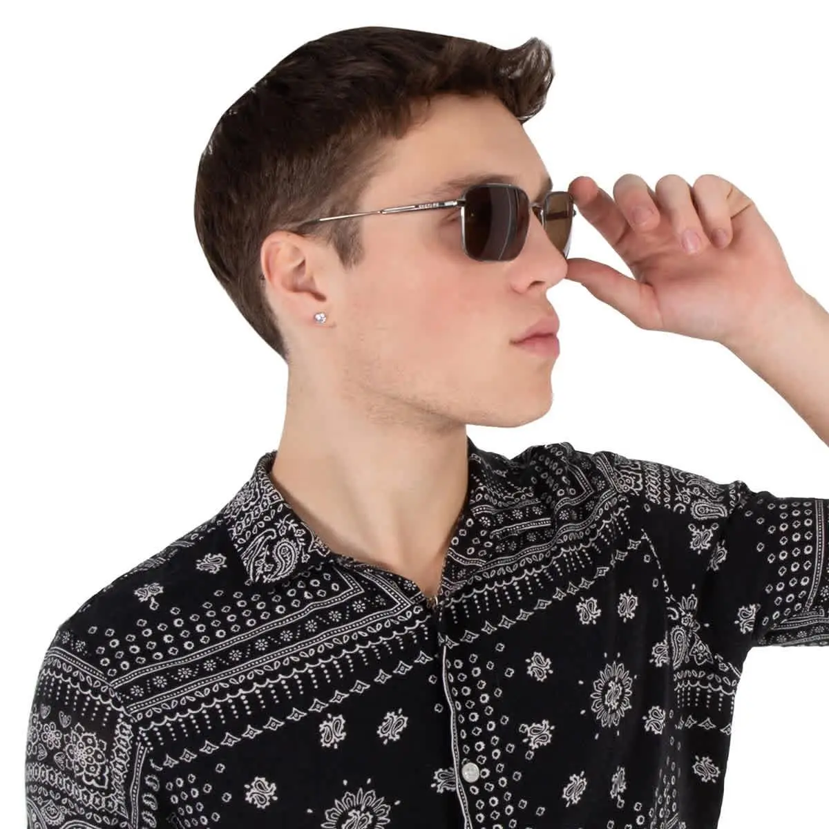 Polarized Brown Rectangular Unisex Sunglasses SCHF84M E56P 59 by Chopard