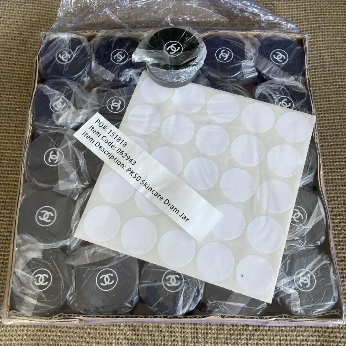 50 Case  Clear Glass Cosmetics Travel Skincare Makeup Dram Jars by Chanel