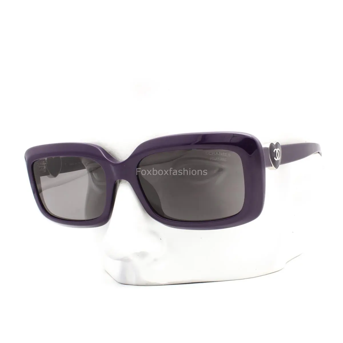 Sunglasses ch5520A 1758/T8 Midnight Purple Heart Polarized with Case by Chanel