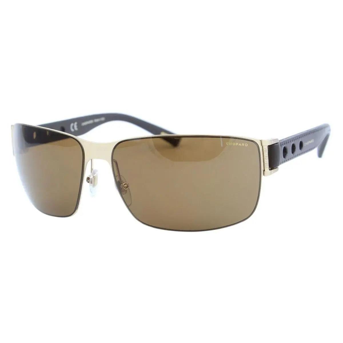 Chopard SCHB31 383P Shiny Gold / Brown Lens Mens Sunglasses 66mm