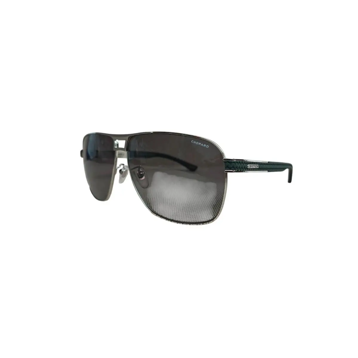 SCHB79 589 Silver Khaki/grey Polarized Lens Men Square Sunglasses 60mm by Chopard