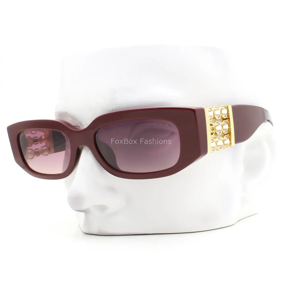 Sunglasses ch5544A 1802/S1 Burgundy Dark Red Clear Rotating Beads W/case by Chanel