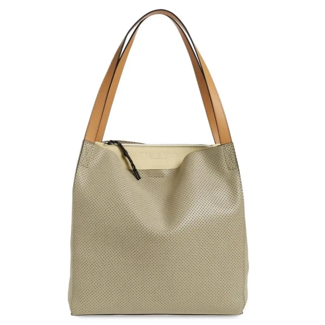 Rag Bone Passenger Perforated Lightsand Leather Laptop / Ipad Tote / Purse by Rag & Bone