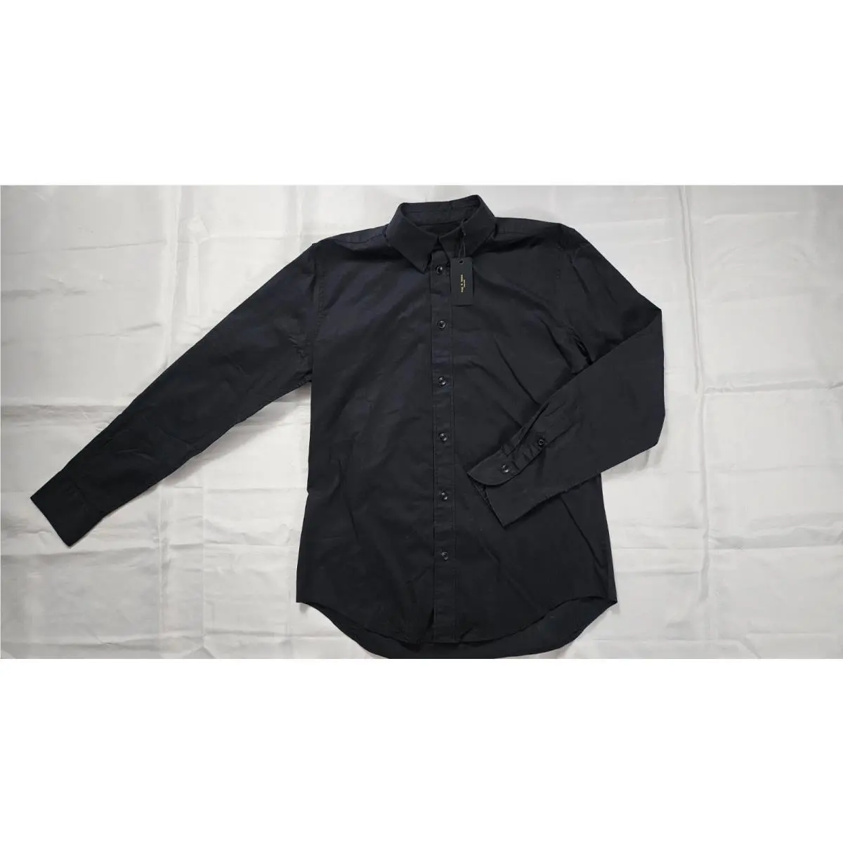 Rag Bone Men`s Zane Stretch Long Sleeve Button UP Black Shirt Size M