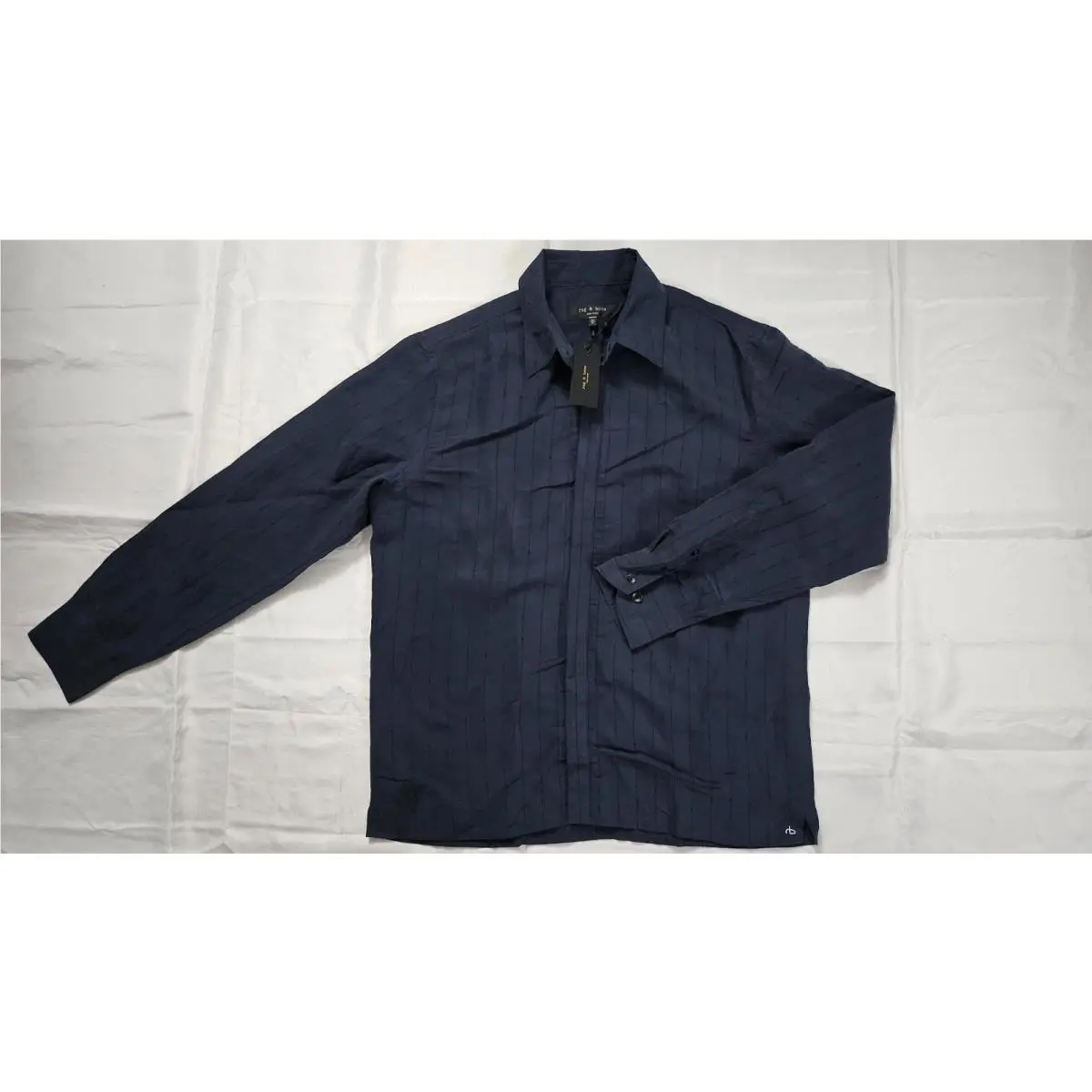 Rag Bong Men`s Dalton Jacquard Long Sleeve Button Salute Shirt Size M