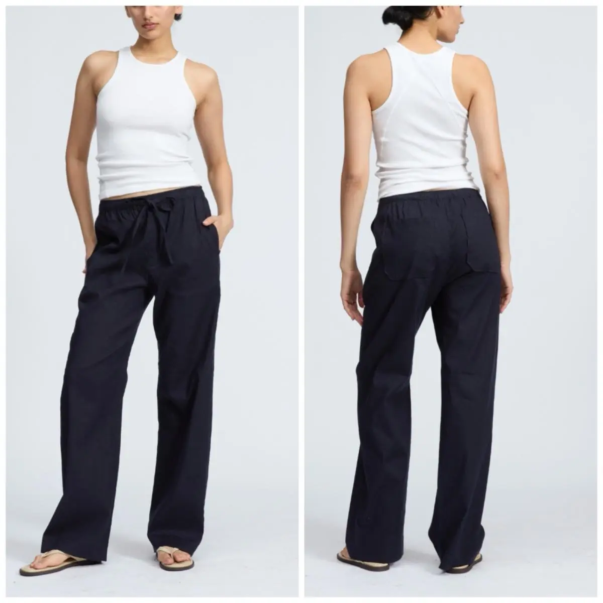 Rag Bone Logan Linen Beach Pant In Salute Navy Size: Medium