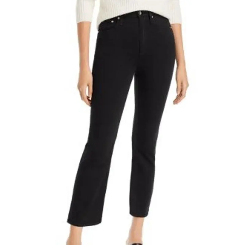 Rag Bone Casey High Rise Ankle Flare Jeans in Black Women`s Size 26