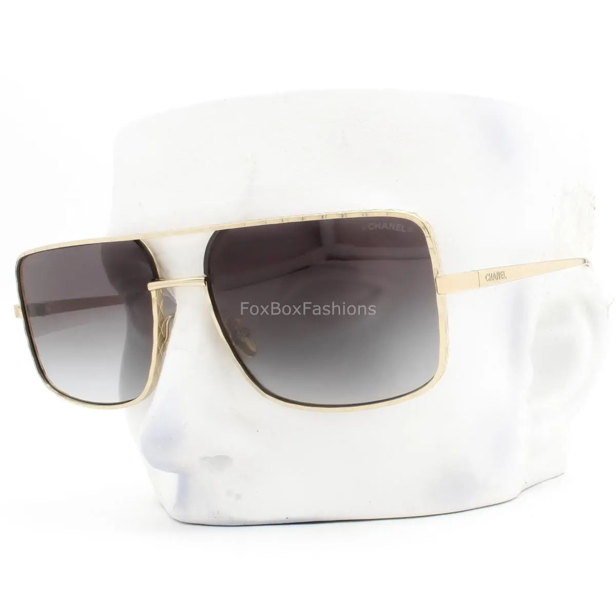 Pilot Sunglasses ch4294 395/S6 Glasses Pale Gold Gray Gradient with Case by Chanel