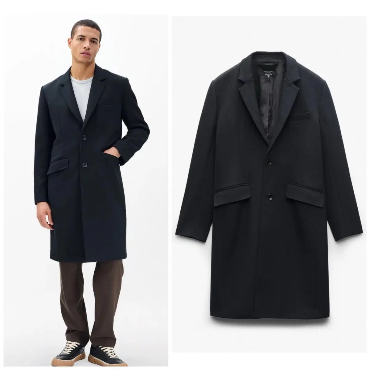 Rag Bone 198 Beckett Italian Wool Tuxedo Coat In Black Size: Large