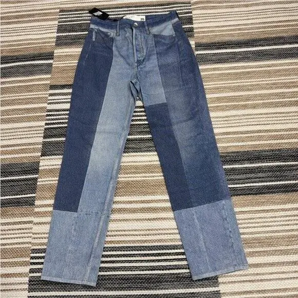 Rag Bone Miramar Stretch Nina Cigarette Pants Byron Wash Patchwork Size 25