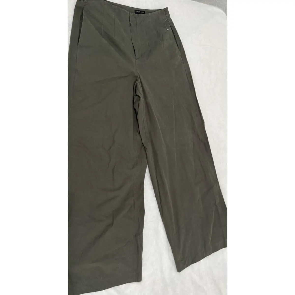 Rag Bone Women`s Sz 10 Wide Leg Cropped Cotton Utility Pants