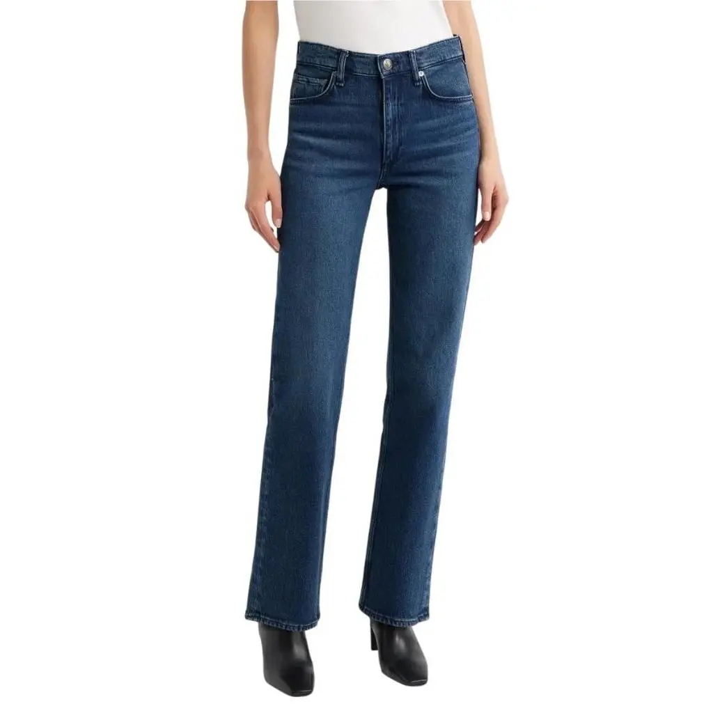 Rag Bone Harlow Mid Rise Straight Leg Jeans in Teo Size 27