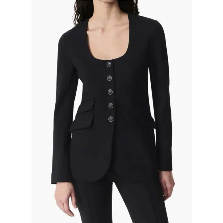 Rag Bone Women`s Roslyn Ponte Blazer Black Sz 2