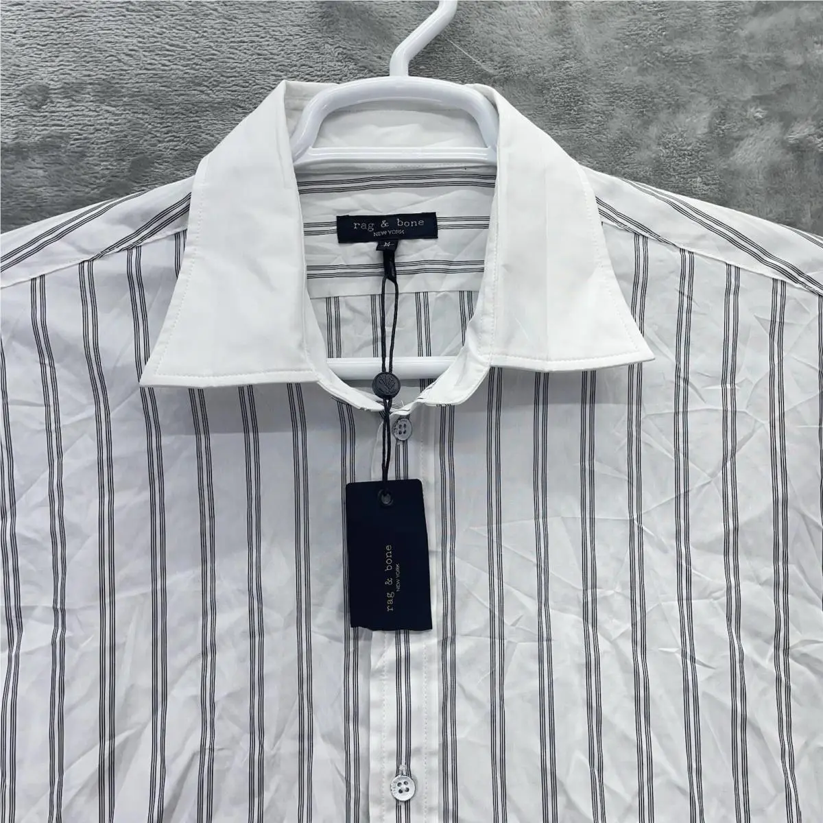 Rag Bone Shirt Womens Medium Diana Stripe White Poplin Split French Woven