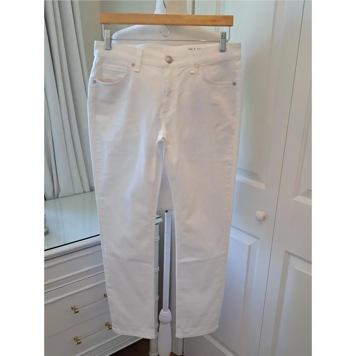 Rag Bone Womens Dre Low-rise Slim White Optic Stretch Boyfriend Jeans 27
