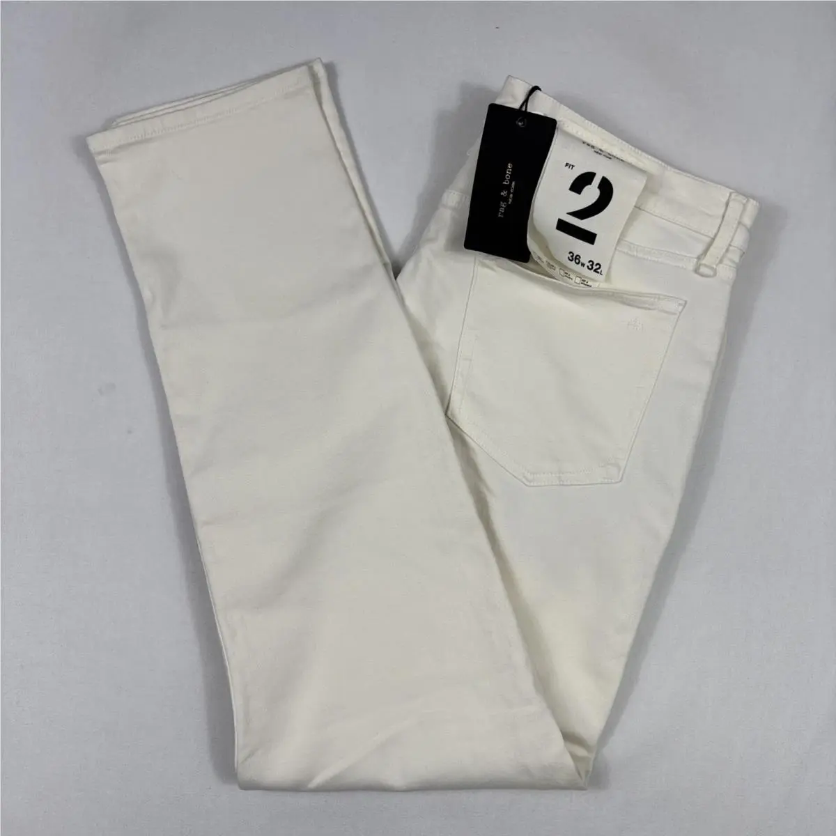 Rag Bone Fit 2 Action Jeans Men`s 36x32 White Slim Performance Loopback