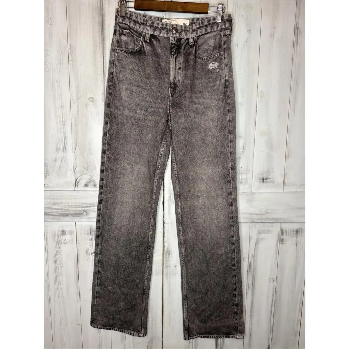 Rag Bone Miramar Shea Sweatpant Jeans Straight Leg Raven Black Gray 25