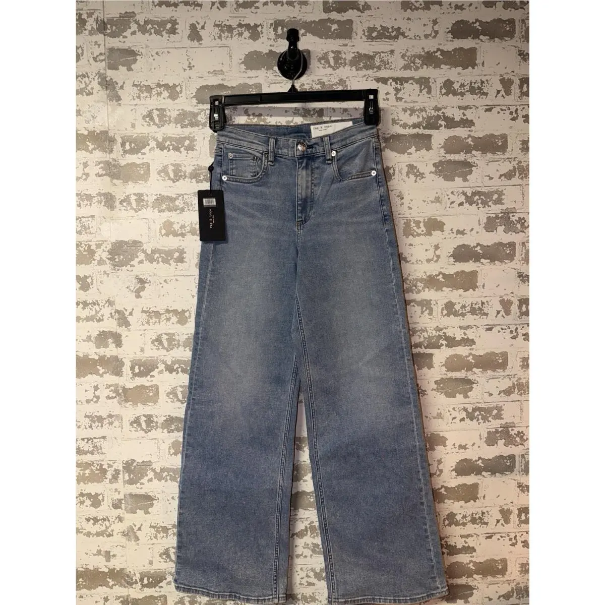 Rag Bone Andi Wide-leg Jean High-rise in Flexi Denim Lyon Blue 25