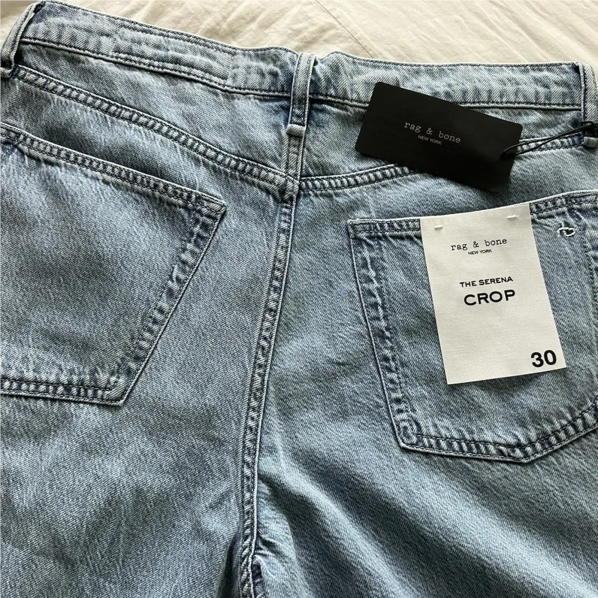 Rag Bone The Serena Crop Ultra Wide Leg High Rise Classic Denim Sz 30 Boho