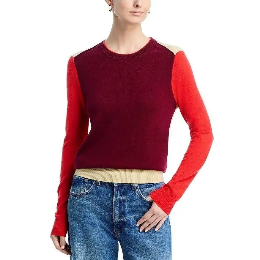 Rag Bone Taron Color Block Crew Neck Sweaters Women`s Size L