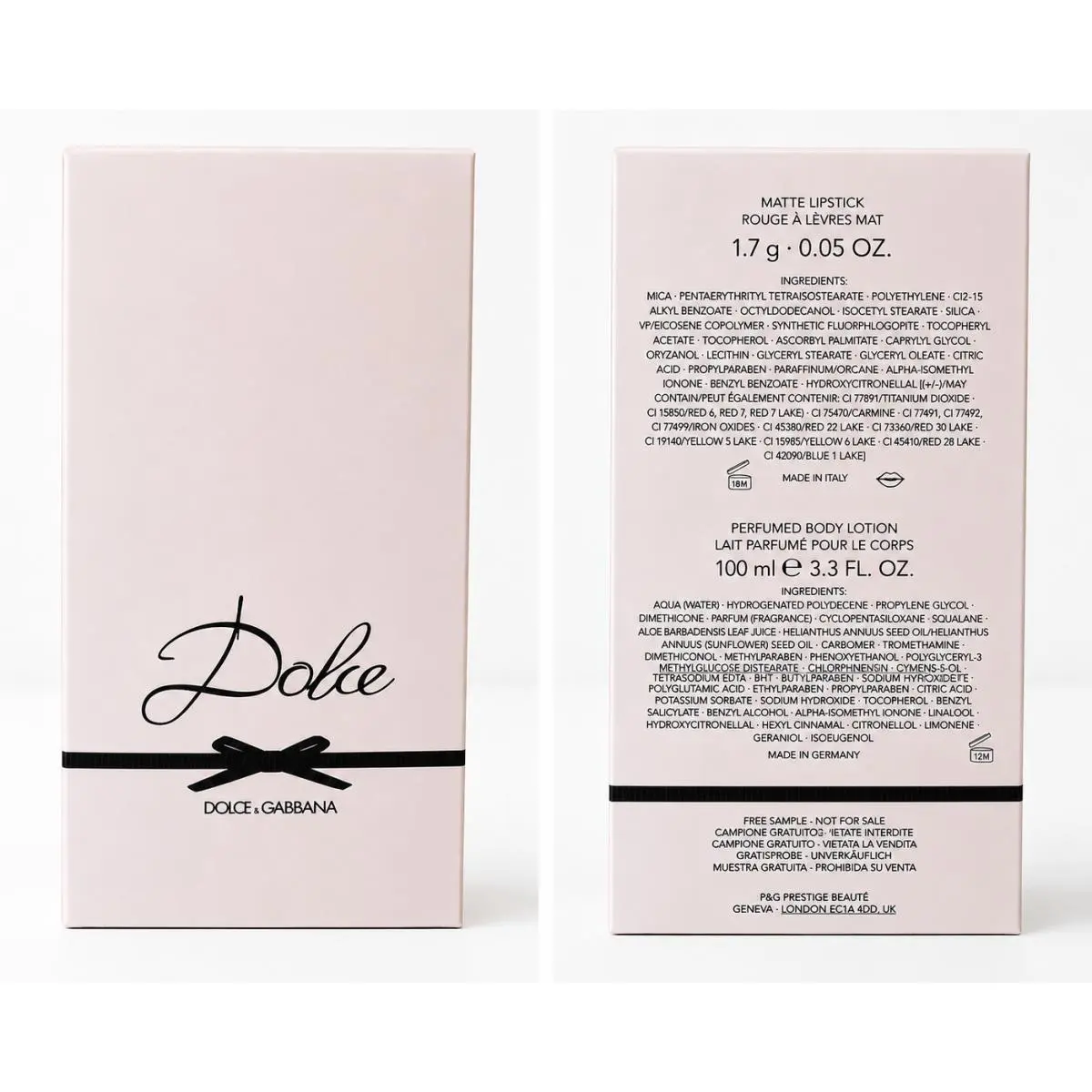 Dolce Gabbana Dolce Sample Gift Set Matte Lipstick Body Lotion 100ml by Dolce & Gabbana