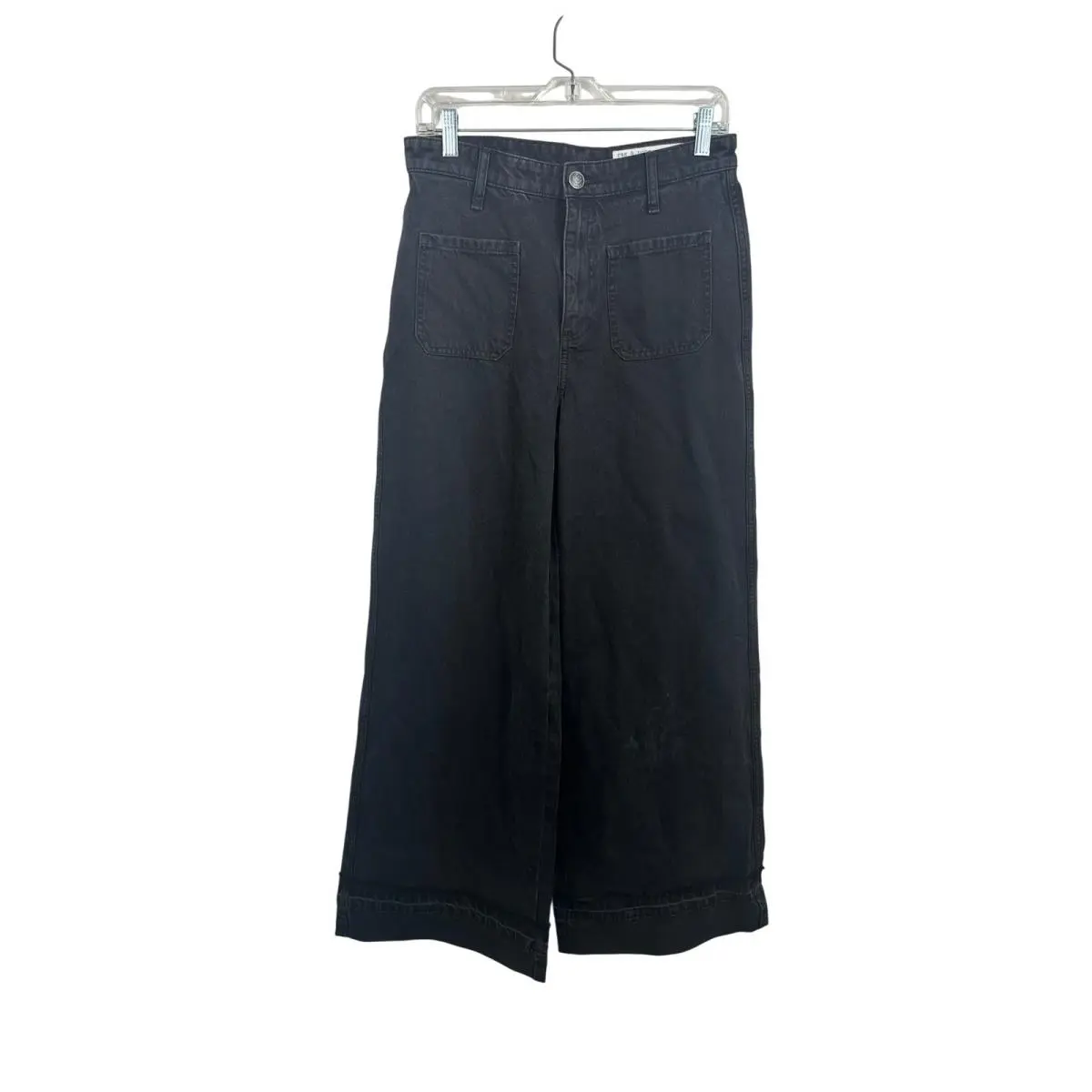 Rag Bone Wide Leg Jeans Women 27 Black Marina Angelique WDD24F2641ZJAN