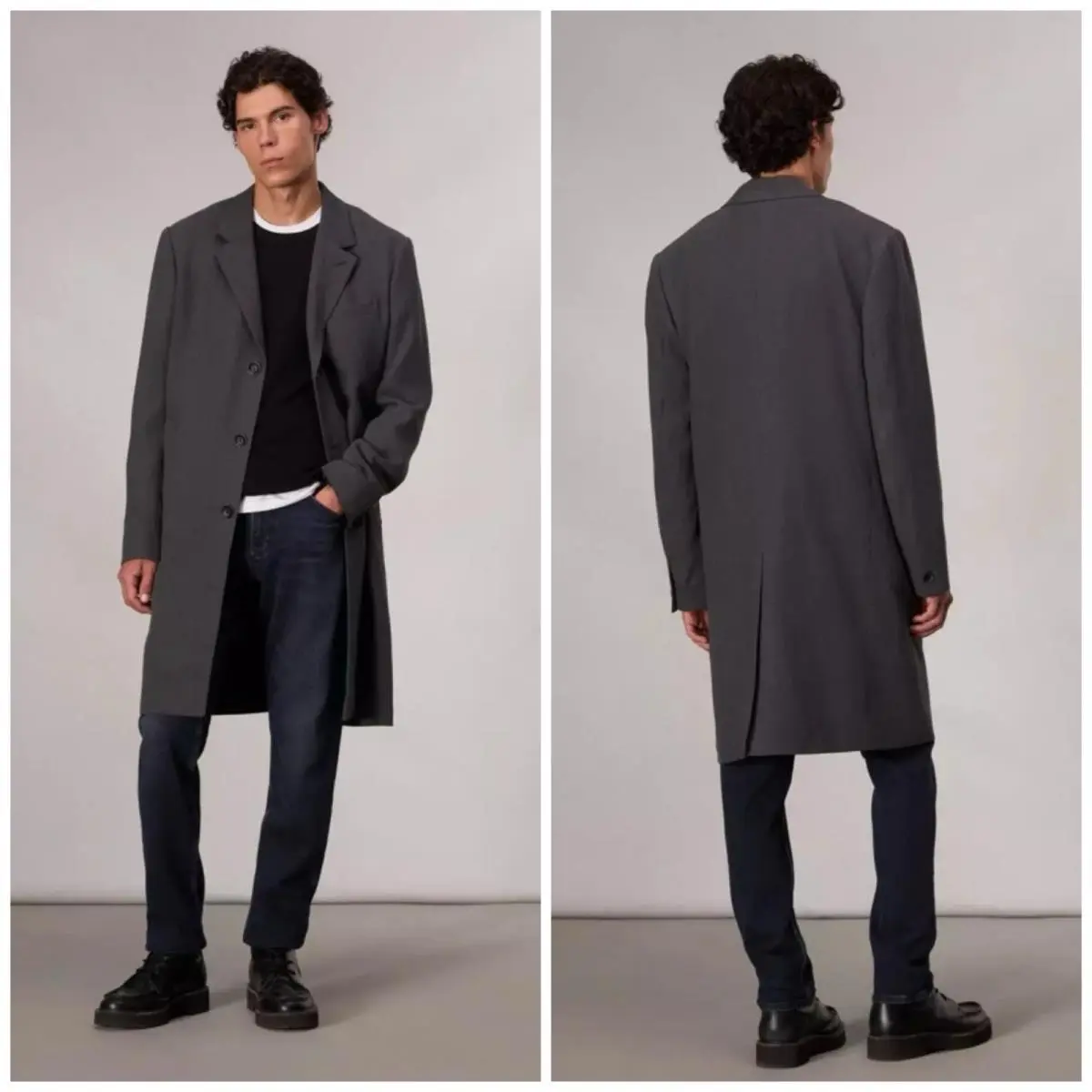 Rag Bone Lance Wool Topcoat In Heather Grey Size: XL