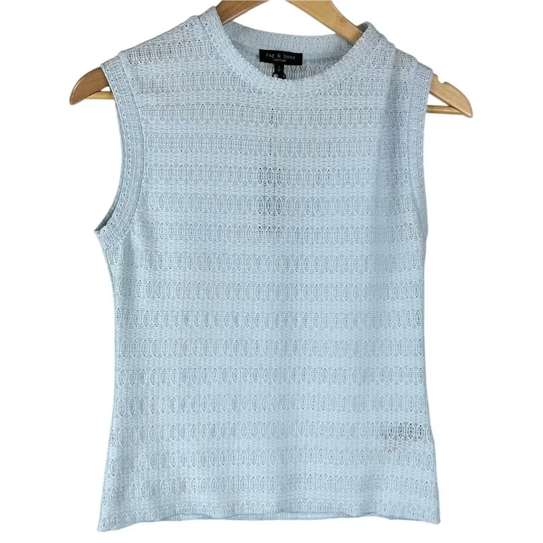 Rag Bone Julia Muscle Top In Light Blue Women`s Size Small