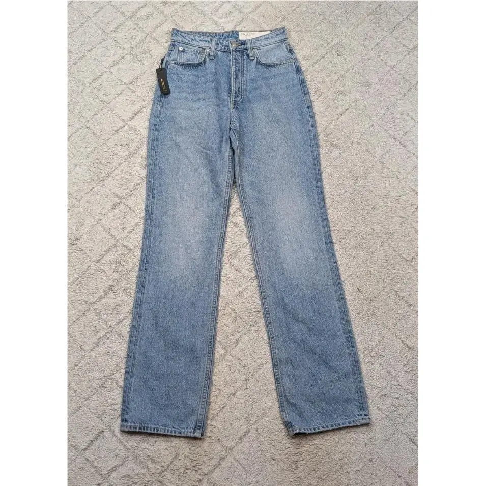Rag Bone Jeans Womens 23 Blue Cotton Denim Alex High Rise Straight Casual