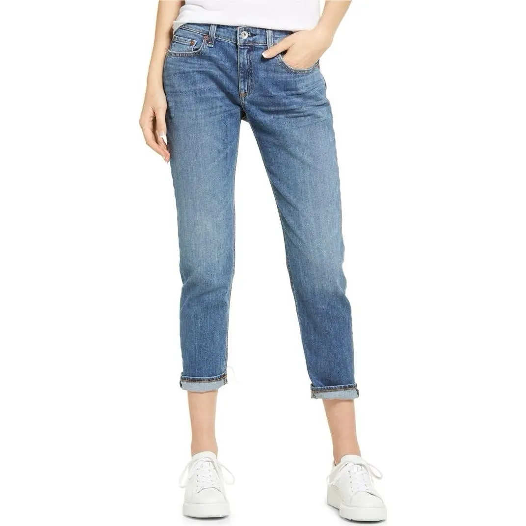 Rag Bone The Dre Low Rise Medium Blue Boyfriend Women’s Jeans Size 27