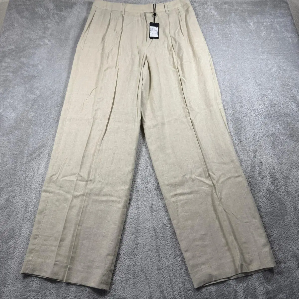 Rag Bone Portia Wide Leg Linen Blend Pants Women 8 Beige Pleated Career Summer